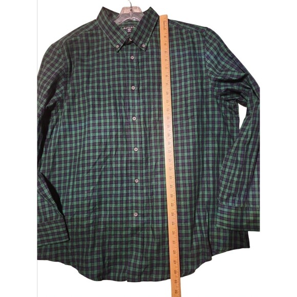 George Men’s XL Green Plaid Long Sleeve Button Up Shirt Casual Flannel Look - Picture 2 of 7